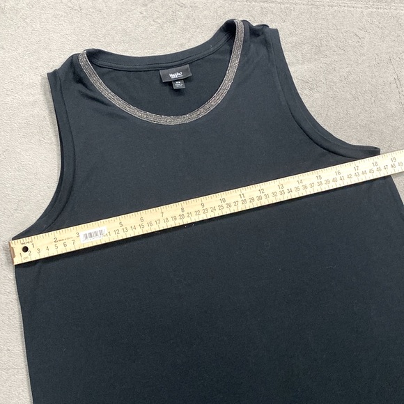 Mossimo Black Layered Blinged Neck Asymmetrical T-shirt Blouse Women's Size M !! - Picture 9 of 11